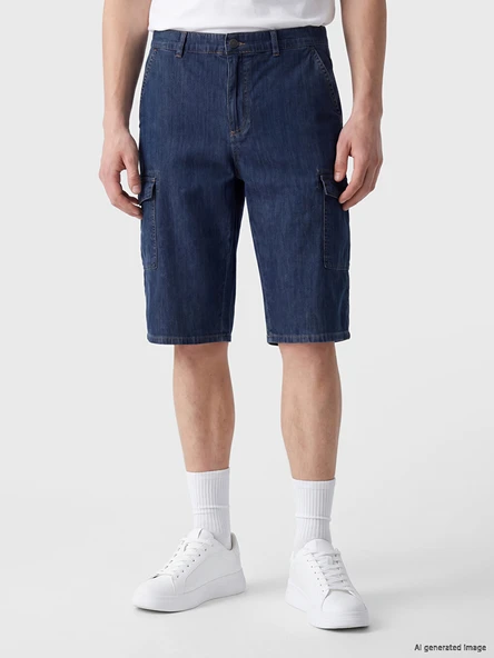 LCW Jeans İndigo Regular Fit Erkek Jean Şort - Resim 3