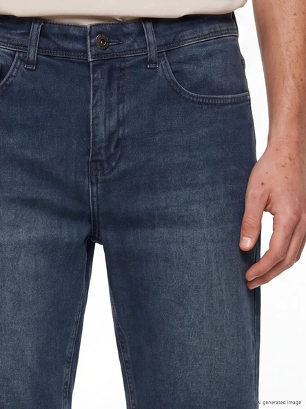LCW Jeans İndigo Slim Fit Erkek Jean Şort - Resim 3
