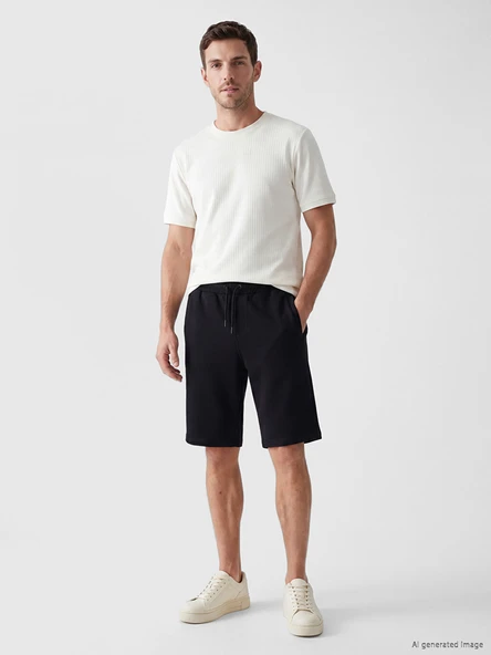 LCWAIKIKI Classic Siyah Regular Fit Erkek Şort ürün görseli 1