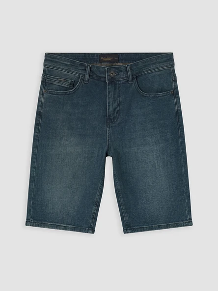 LCW Jeans İndigo Slim Fit Erkek Jean Şort - Resim 5
