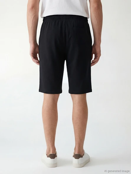 LCWAIKIKI Classic Siyah Regular Fit Erkek Şort - Resim 3