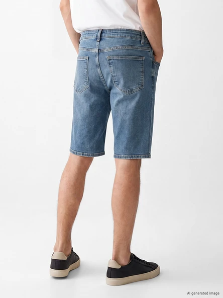 LCW Jeans İndigo Regular Fit Erkek Jean Şort - Resim 3