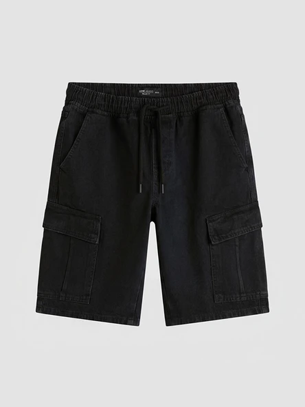 LCW Jeans Siyah Regular Fit Erkek Jean Şort - Resim 5