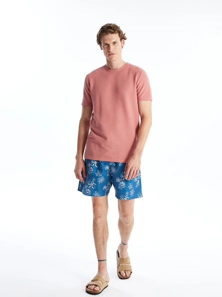 LCW SWIMWEAR Mavi Kısa Boy Desenli Erkek Deniz Şortu ürün görseli 1