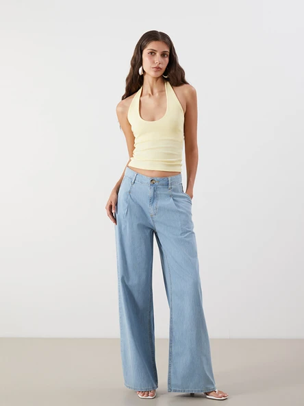 LCW Jeans İndigo Wideleg Kadın Jean Pantolon ürün görseli 1