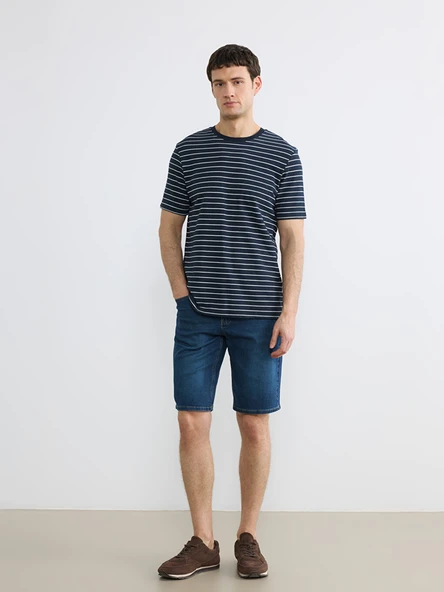 LCW Jeans İndigo Standart Kalıp Erkek Jean Şort ürün görseli 1