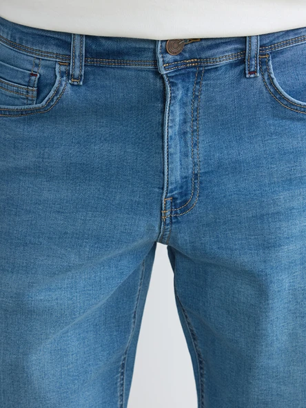 LCW Jeans İndigo Regular Fit Erkek Jean Şort - Resim 3