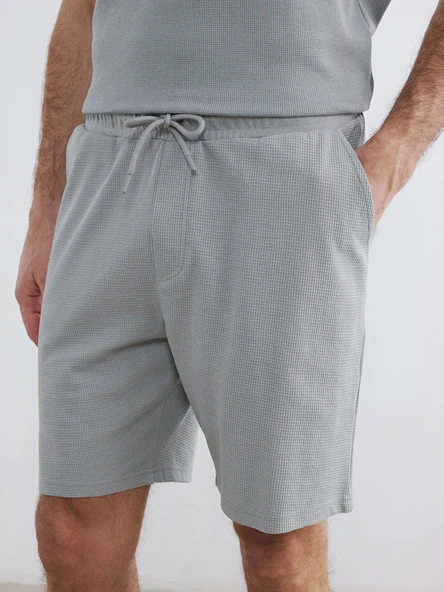 LCWAIKIKI Classic Gri Regular Fit Erkek Şort - Resim 3
