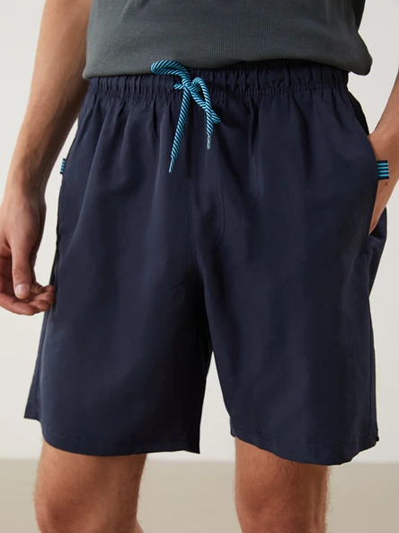 LCWAIKIKI Classic İndigo Kısa Boy Basic Erkek Deniz Şortu - Resim 3