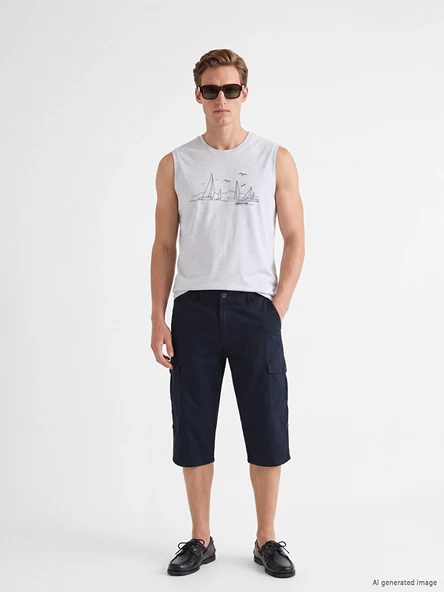 LCWAIKIKI Classic Lacivert Regular Fit Erkek Kargo Şort ürün görseli 1