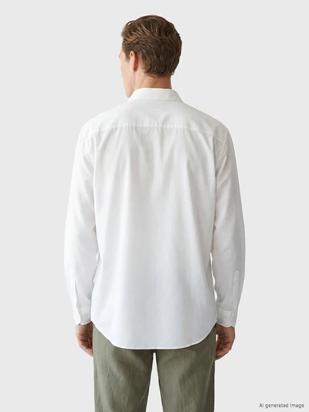 LCW Vision Ekru Regular Fit Erkek Gömlek - Resim 4