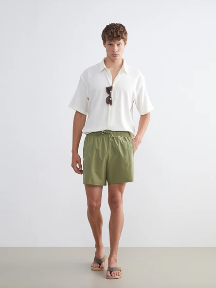 LCW SWIMWEAR Yeşil Kısa Boy Erkek Deniz Şortu ürün görseli 1