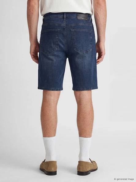 LCW Jeans İndigo Slim Fit Erkek Jean Şort - Resim 4