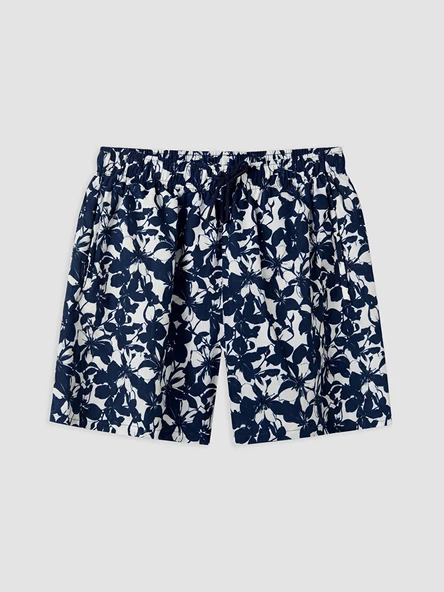 LCW SWIMWEAR Lacivert Kısa Boy Desenli Erkek Deniz Şortu ürün görseli 1
