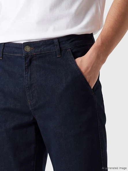 LCW Jeans İndigo Regular Fit Erkek Jean Şort - Resim 3