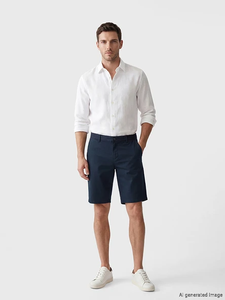 LCWAIKIKI Classic Lacivert Regular Fit Erkek Şort ürün görseli 1