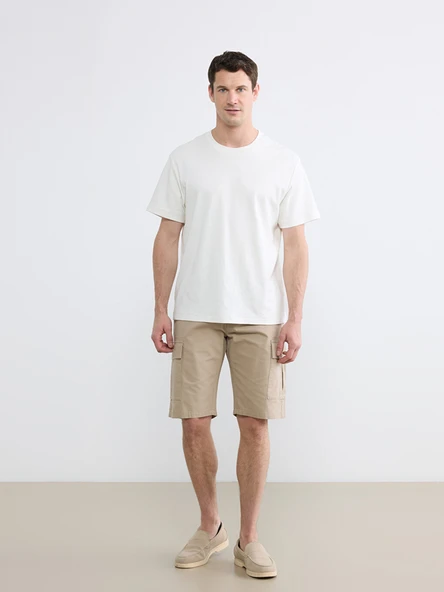LCWAIKIKI Classic Bej Loose Fit Erkek Kargo Şort ürün görseli 1