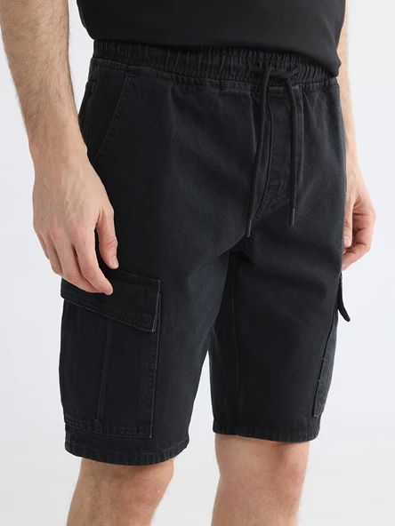 LCW Jeans Siyah Regular Fit Erkek Jean Şort - Resim 3