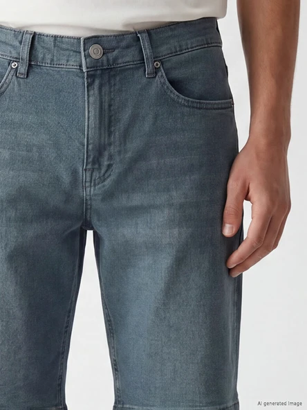 LCW Jeans Gri Regular Fit Erkek Jean Şort - Resim 3