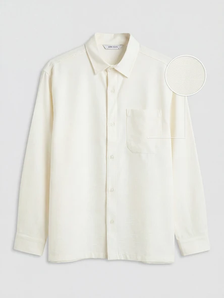 LCW Vision Beyaz Regular Fit Oxford Erkek Basic Gömlek - Resim 5