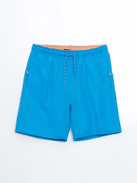 LCWAIKIKI Classic Mavi Kısa Boy Basic Erkek Deniz Şortu - Resim 5