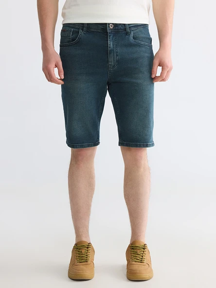 LCW Jeans İndigo Regular Fit Erkek Jean Şort - Resim 2