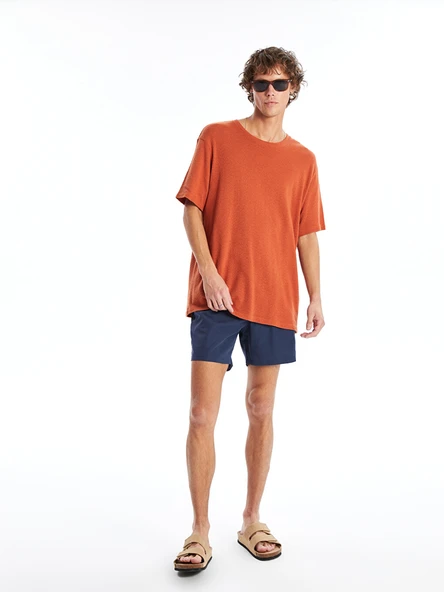 LCW SWIMWEAR Lacivert Kısa Boy Baskılı Erkek Deniz Şortu ürün görseli 1