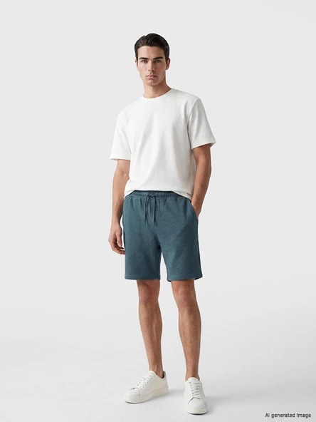 LCWAIKIKI Classic Petrol Regular Fit Erkek Şort ürün görseli 1
