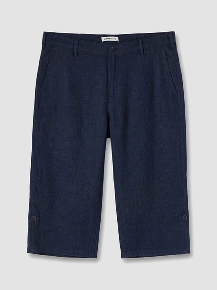 LCWAIKIKI Classic Lacivert Regular Fit Keten Karışımlı Erkek Şort ürün görseli 1