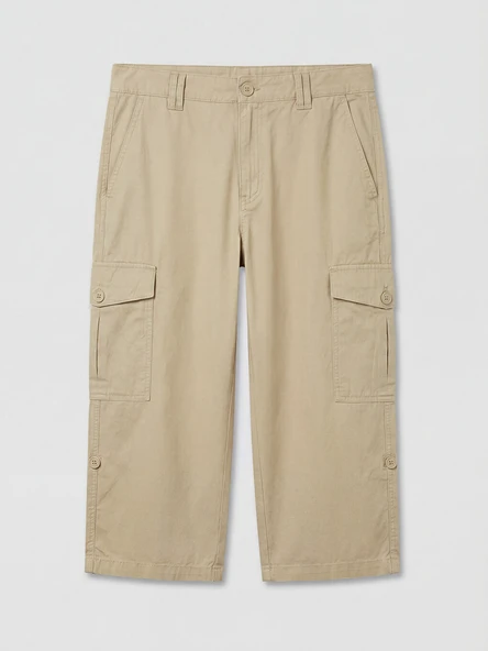 LCWAIKIKI Classic Bej Regular Fit Erkek Kargo Şort - Resim 5