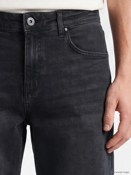 LCW Jeans Antrasit Regular Fit Erkek Jean Şort - Resim 3