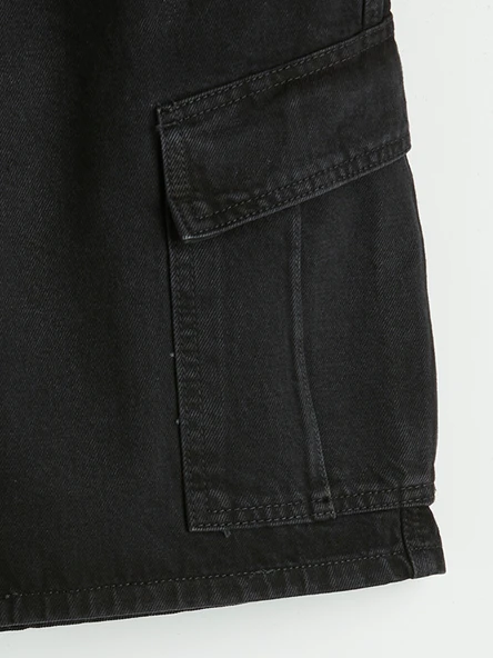 LCW Jeans Siyah Regular Fit Erkek Jean Şort - Resim 7