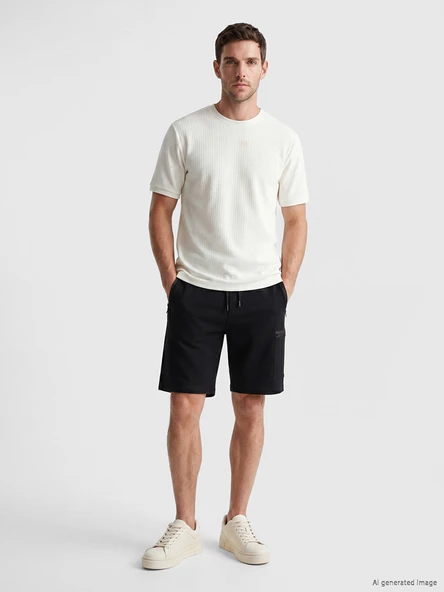 LCWAIKIKI Classic Siyah Regular Fit Erkek Kargo Şort ürün görseli 1