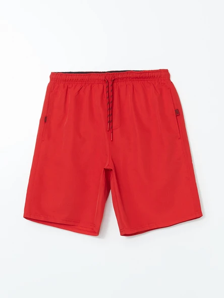 LCWAIKIKI Classic Kırmızı Kısa Boy Basic Erkek Deniz Şortu - Resim 5