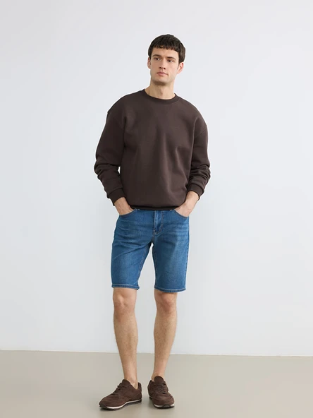 LCW Jeans İndigo Slim Fit Erkek Jean Şort ürün görseli 1