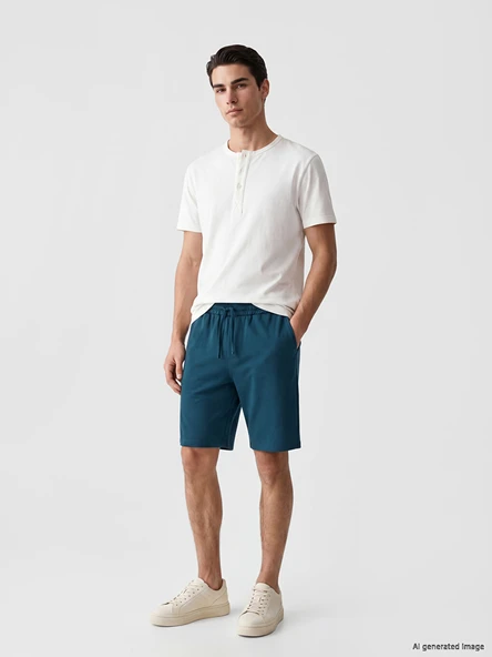LCWAIKIKI Classic Petrol Regular Fit Erkek Şort ürün görseli 1