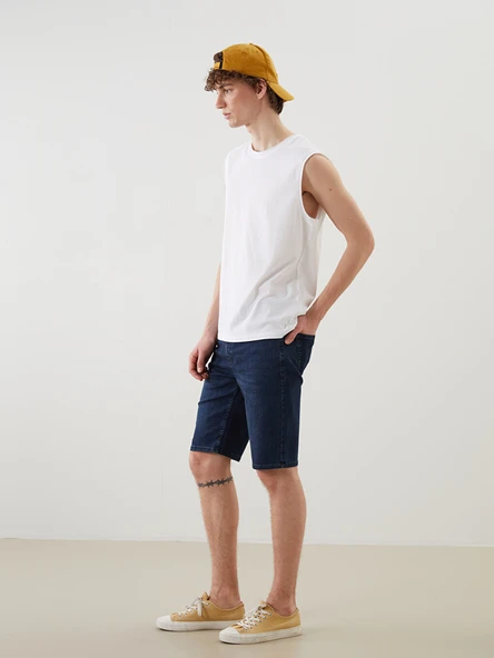 LCW Jeans İndigo Standart Kalıp Erkek Jean Şort ürün görseli 1
