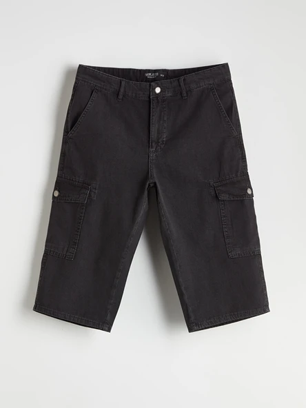 LCW Jeans Gri Erkek Kargo Jean Şort - Resim 5