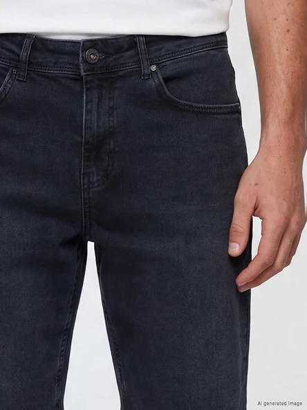 LCW Jeans İndigo Regular Fit Erkek Jean Şort - Resim 3