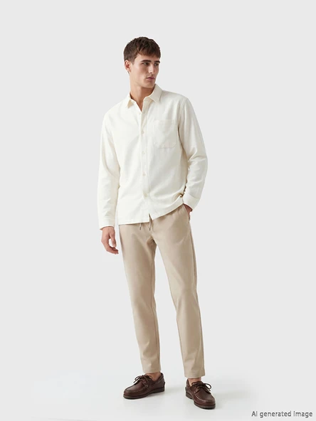 LCW Vision Beyaz Regular Fit Oxford Erkek Basic Gömlek - Resim 2