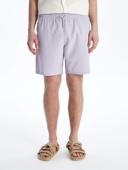 LCWAIKIKI Classic Lila Kısa Boy Basic Erkek Deniz Şortu - Resim 4
