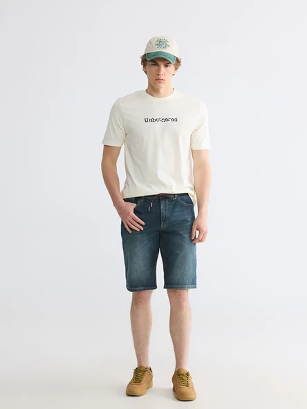 LCW Jeans Yeşil Slim Fit Erkek Jean Şort ürün görseli 1