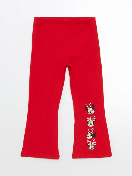 LCW Kids Kırmızı Minnie Mouse Baskılı Kız Çocuk Tayt ürün görseli 1