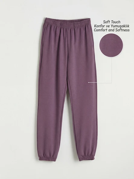 LCW Kids Mor Kız Çocuk Soft Touch Jogger Eşofman Altı ürün görseli 1