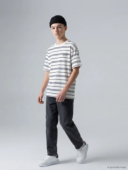 LCW Kids Antrasit Baggy Fit Erkek Çocuk Jean Pantolon ürün görseli 1