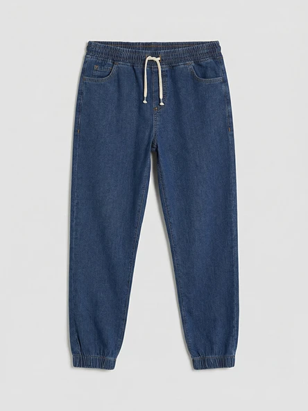 LCW Kids İndigo Beli Lastikli Erkek Çocuk Jogger Jean Pantolon ürün görseli 1