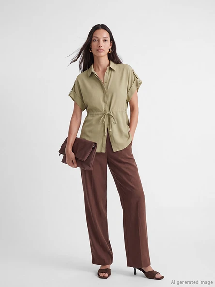 LCW EVERYDAY Yeşil Oversize Kadın Gömlek - Resim 2