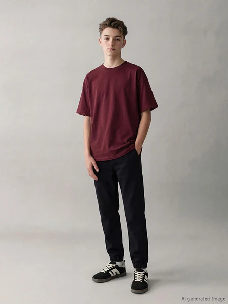 LCW Kids Siyah Beli Lastikli Erkek Çocuk Jogger Jean Pantolon ürün görseli 1