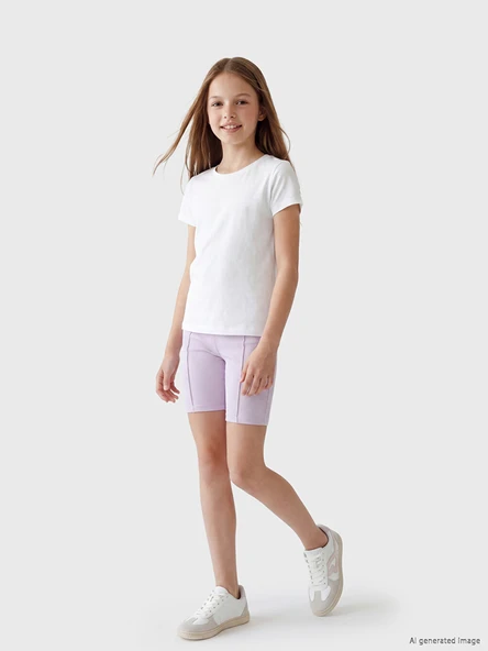 LCW Kids Lila Kız Çocuk Kısa Tayt ürün görseli 1