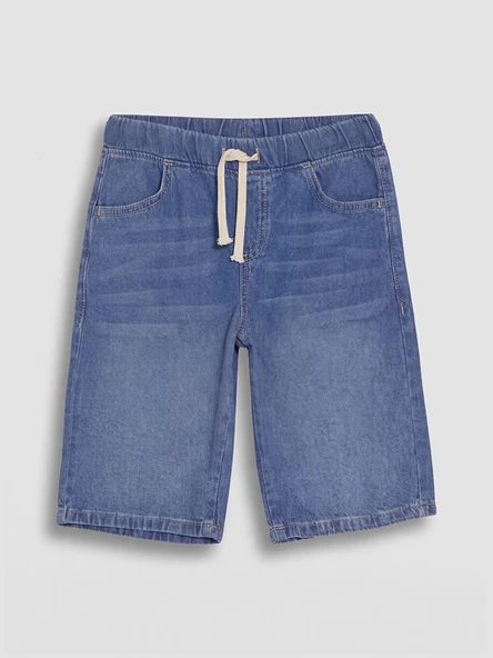 LCW Kids İndigo Erkek Çocuk Jean Bermuda Şort ürün görseli 1